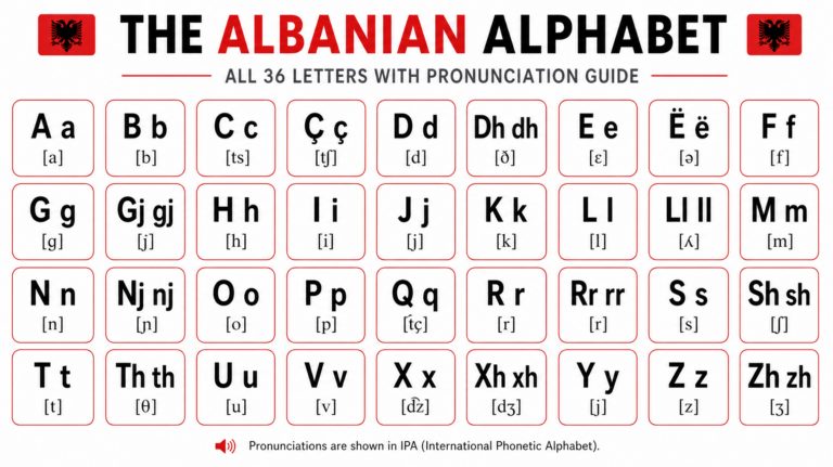 The Albanian Alphabet: All 36 Letters With Pronunciation